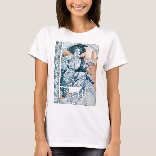 Frau mit Rose, Mucha T-Shirt (Vorderseite)