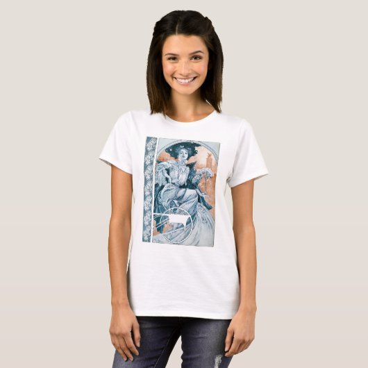 Frau mit Rose, Mucha T-Shirt (Vorne ganz)
