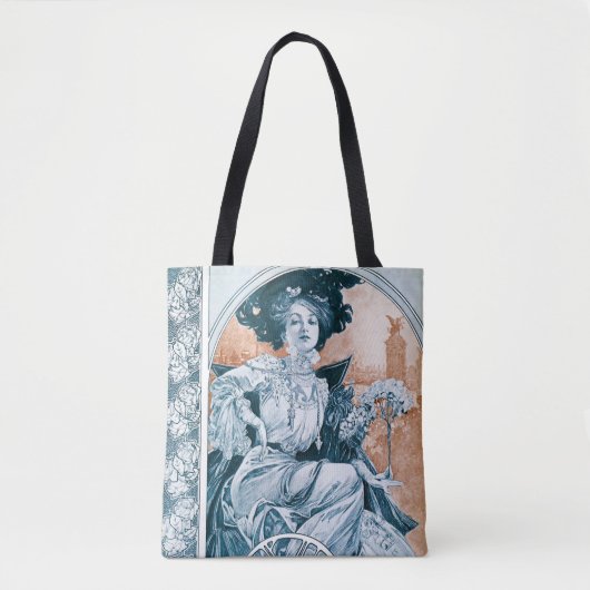 Frau mit Rose, Mucha Tasche (Vorderseite)