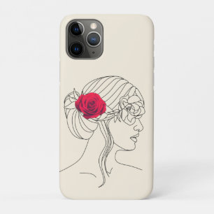 Frau mit Rote Rose auf dem Haar Case-Mate iPhone Hülle