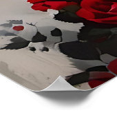 Frau mit Rote Rosen Poster (Ecke)