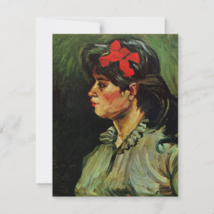 Frau mit rotem Band Porträt von Vincent van Gogh