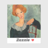 Frau mit Rotem Haar, 1917 von Amedeo Modigliani Aufkleber (Blatt)