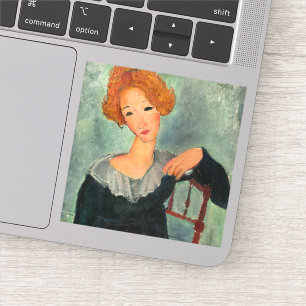 Frau mit Rotem Haar, 1917 von Amedeo Modigliani Aufkleber