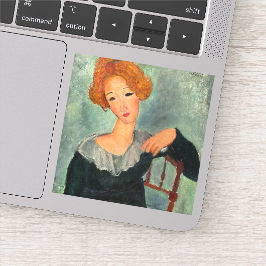 Frau mit Rotem Haar, 1917 von Amedeo Modigliani Aufkleber (Detail)