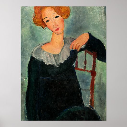 Frau mit Rotem Haar, 1917 von Amedeo Modigliani Poster (Vorne)