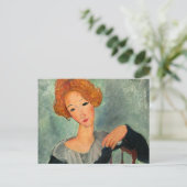 Frau mit Rotem Haar, 1917 von Amedeo Modigliani Postkarte (Stehend Vorderseite)