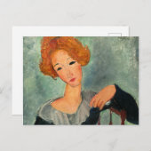 Frau mit Rotem Haar, 1917 von Amedeo Modigliani Postkarte (Vorne/Hinten)