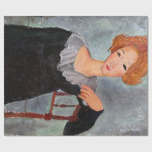 Frau mit Rotem Haar, Modigliani Geschenkpapier (Flach)