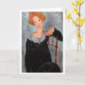 Frau mit Rotem Haar, Modigliani Karte (Gelbe Blume)