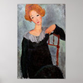 Frau mit Rotem Haar, Modigliani Poster (Vorne)