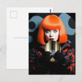Frau mit rotem Haar Postkarte (Vorne/Hinten)