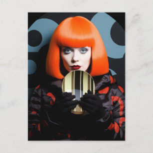 Frau mit rotem Haar Postkarte