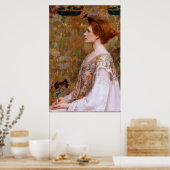 Frau mit Rotem Haar von Albert Herter Poster (Küche)