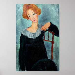 Frau mit Rotem Haar von Amedeo Modigliani Poster