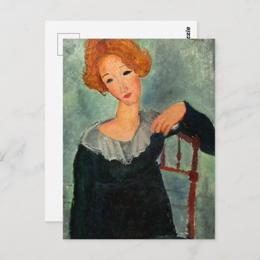 Frau mit Rotem Haar von Amedeo Modigliani Postkarte (Vorne/Hinten)