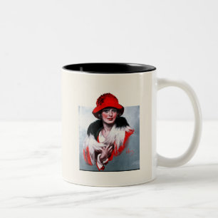 Frau mit rotem Hut Zweifarbige Tasse