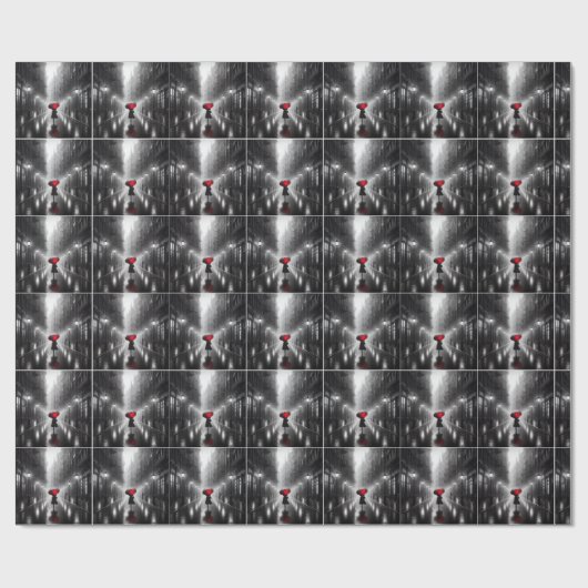 Frau mit rotem Regenschirm Geschenkpapier (Flach)