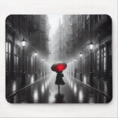 Frau mit rotem Regenschirm Mousepad (Vorne)