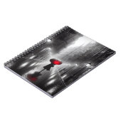 Frau mit rotem Regenschirm Notizblock (Linke Seite)