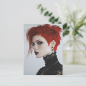 Frau mit roten Haaren Postkarte (Stehend Vorderseite)