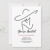 Frau mit roten Lippen Einladung (Vorderseite)