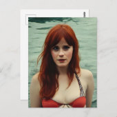 Frau mit Rothaarswimmen Postkarte (Vorne/Hinten)
