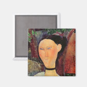 Frau mit Samtband, c.1915 Magnet (Vorderseite/Rückseite)