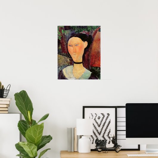 Frau mit Samtband, c.1915 Poster (Heimbüro)