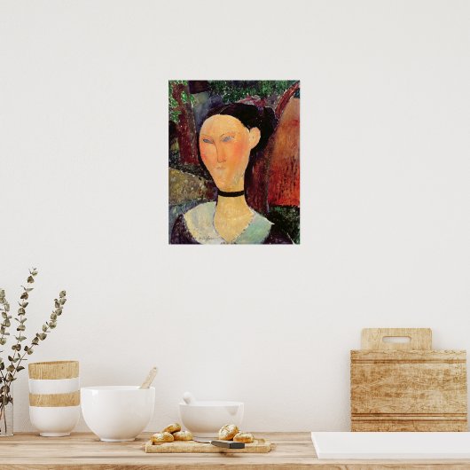 Frau mit Samtband, c.1915 Poster (Küche)