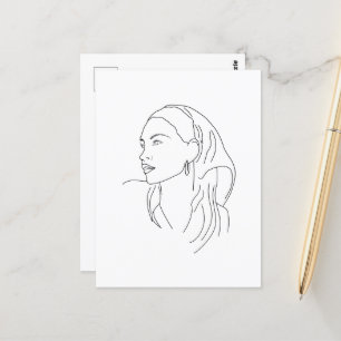 Frau mit Scarf Postkarte