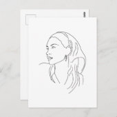 Frau mit Scarf Postkarte (Vorne/Hinten)