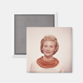 Frau mit Schal Magnet (Vorderseite/Rückseite)