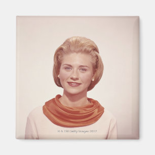 Frau mit Schal Magnet