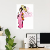 Frau mit Schirm Poster (Heimbüro)