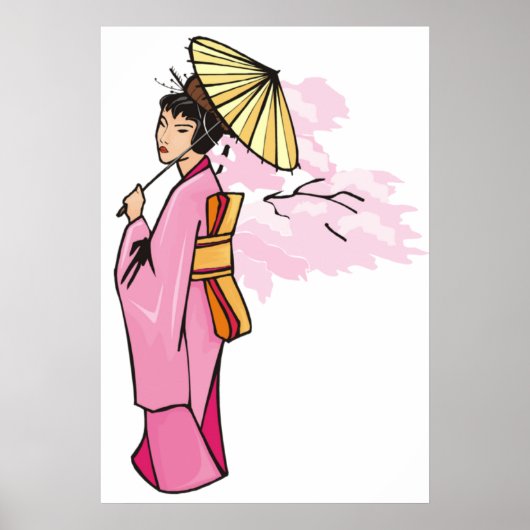 Frau mit Schirm Poster (Vorne)