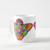 Frau mit Schmetterlingsflügeln Kaffeetasse (Vorderseite Links)