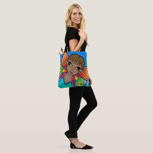 Frau mit Schmetterlingsflügeln Tasche (Am Model)