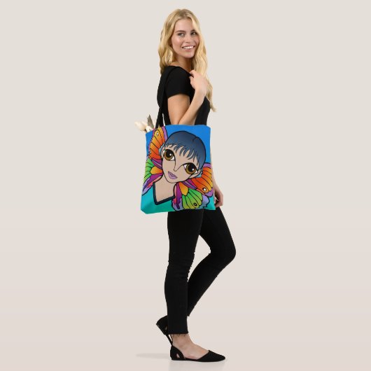 Frau mit Schmetterlingsflügeln Tasche (Am Model)