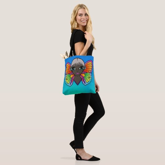 Frau mit Schmetterlingsflügeln Tasche (Am Model)