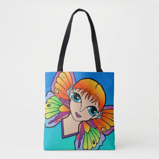 Frau mit Schmetterlingsflügeln Tasche (Vorderseite)