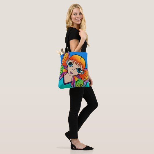 Frau mit Schmetterlingsflügeln Tasche (Am Model)
