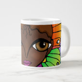 Frau mit Schmetterlingswings hell und farbenfroh Jumbo-Tasse (Vorderseite Rechts)