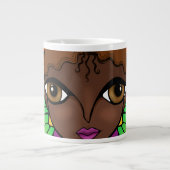 Frau mit Schmetterlingswings hell und farbenfroh Jumbo-Tasse (Vorderseite)