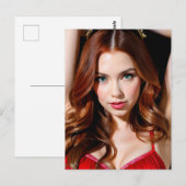 Frau mit schönem Auburn-Haar Postkarte (Vorne/Hinten)