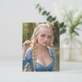 Frau mit schöner blond haar Postkarte (Stehend Vorderseite)