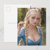 Frau mit schöner blond haar Postkarte (Vorne/Hinten)