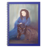 Frau mit schwarzem Panther-SpiralNotebook Notizblock (Vorderseite)
