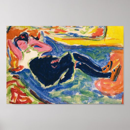 Frau mit schwarzen Strümpfen | Ernst Ludwig Kirchn Poster (Vorne)