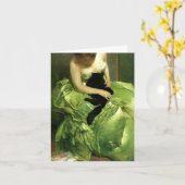 Frau mit schwarzer Katze Karte (Gelbe Blume)